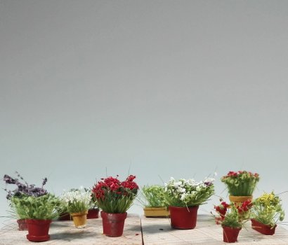HO scale ceramic flower pots miniature κεραμικες γλαστρες μινιατουρες κλιμακα 1/87